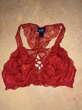 Daytrip Red Lace Crisscross Bralette